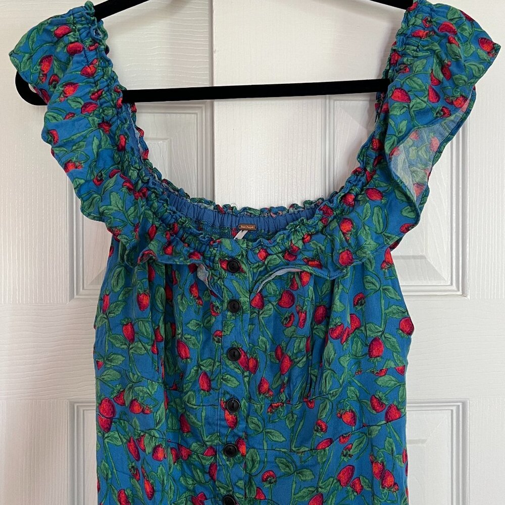Free People She's A Dream Maxi Dress in Berry Blue Size XL